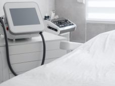 Medical equipment for cosmetology, laser epil machine, beautician cabinet, beauty salon interior details